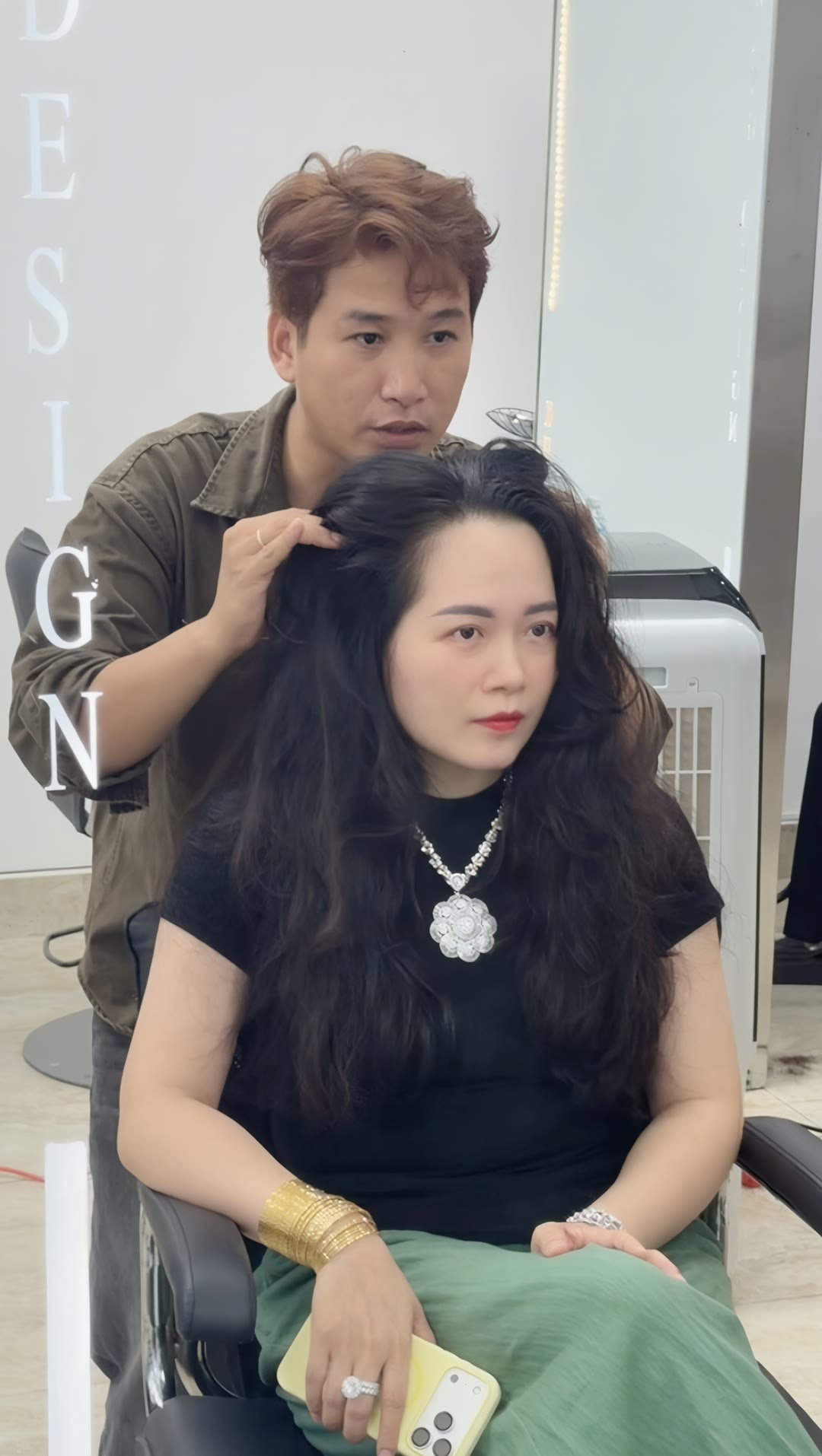Tóc khách trước khi làm tại Khang Design